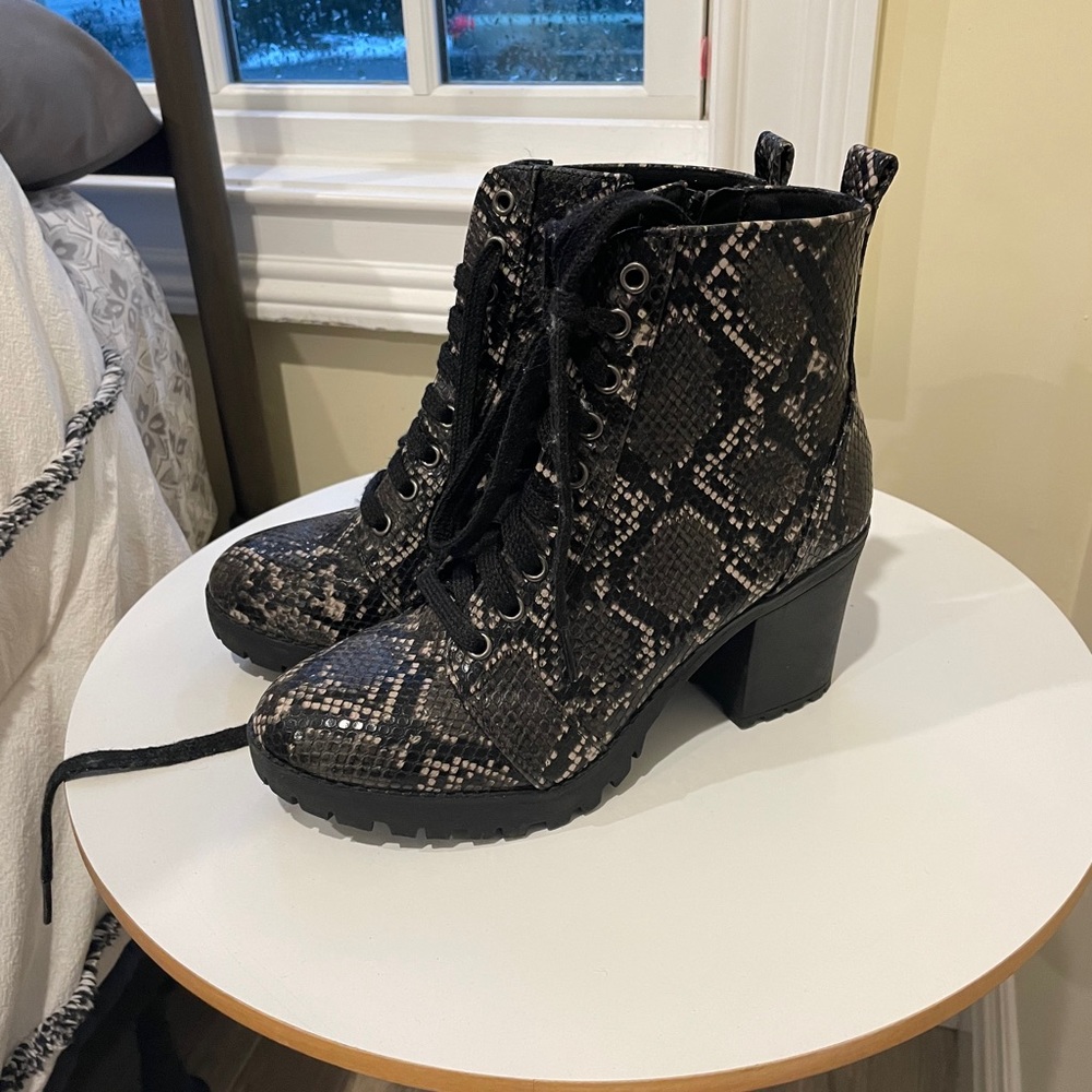 Snakeskin ankle boots